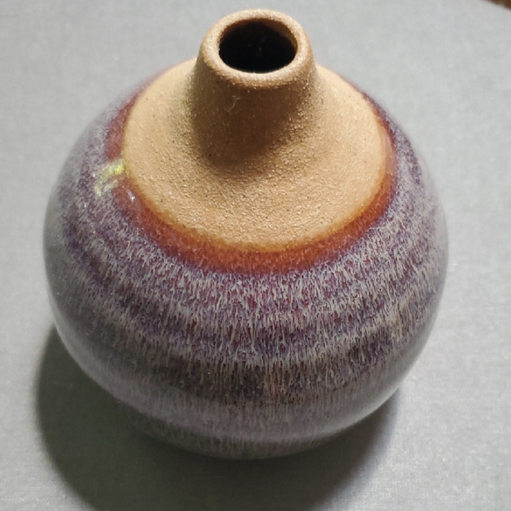 SOLD OUT--CURATED BY RUA'H KIBRIYA: Lt Purple/Brown Handmade Ceramic Vase NWOT